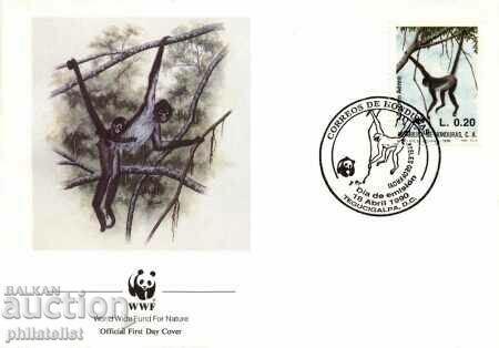 Delivery of Honduras - 4 pieces FDC Complete series - WWF - Monkeys Delivery of Honduras - 4 pieces FDC Complete series - WWF - Monkeys