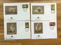 Bhutan 1984 - 4 pieces FDC Complete series - WWF