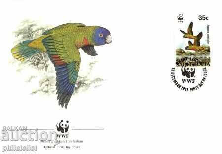 Saint Lucia 1987 - 4 pieces FDC Complete series - WWF with price 3.00 BGN | € 1.53