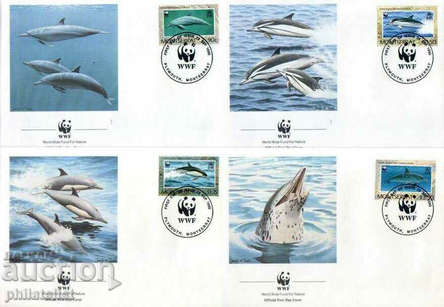 Montserrat 1990 - 4 pieces FDC Complete series - WWF