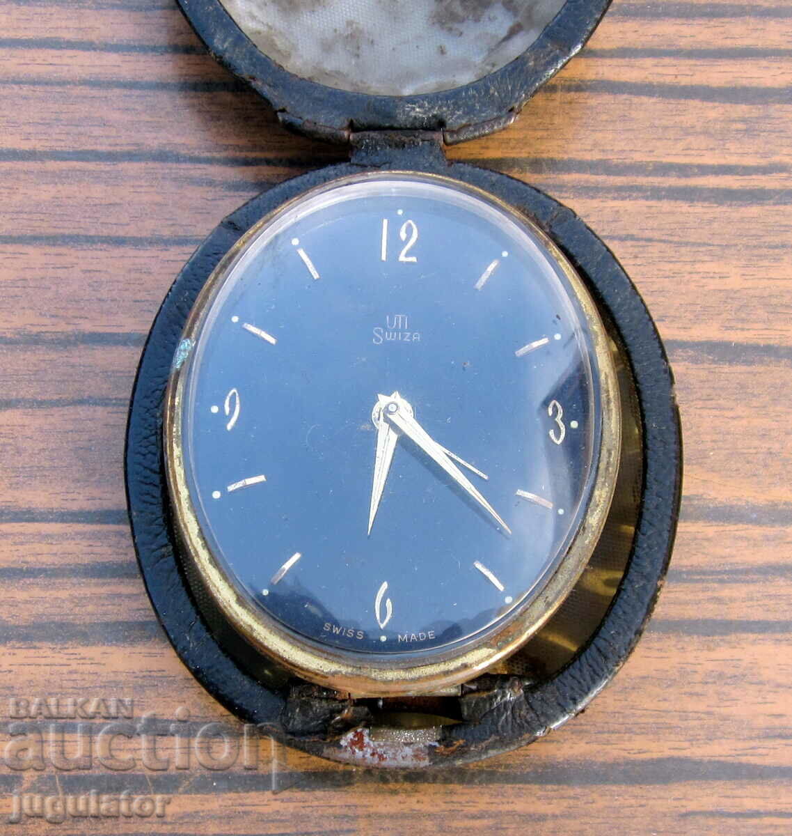 old Swiss folding alarm clock swiza with price 20.00 BGN | € 10.23