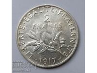 2 Φράγκα Ασήμι Γαλλία 1917 - Ασημένιο νόμισμα #46