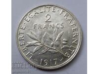 2 франка сребро Франция 1917 - сребърна монета #48