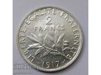 2 Franci Argint Franta 1917 - Moneda de argint #49