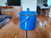 Old enameled saucepan