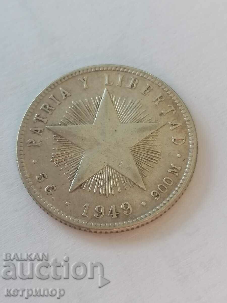 20 centavos Cuba 1949 silver with price 25.00 BGN | € 12.78 20 centavos Cuba 1949 silver with price 25.00 BGN | € 12.78