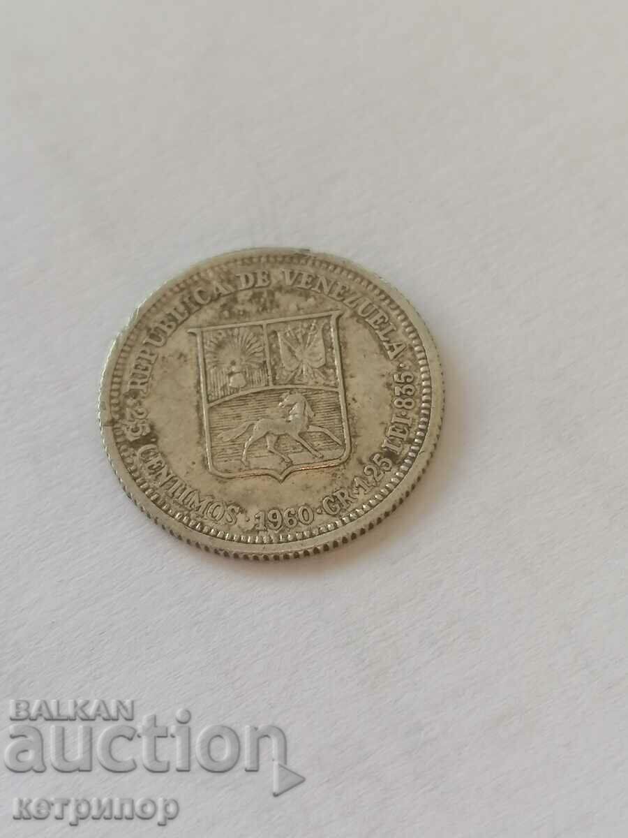 25 centimos Βενεζουέλα ασήμι 1960