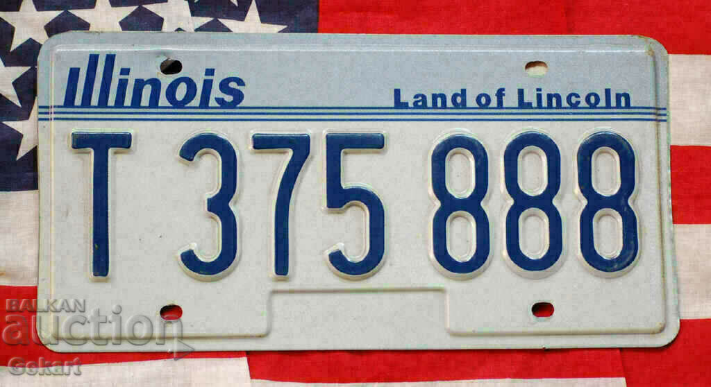 US License Plate Plate ILLINOIS