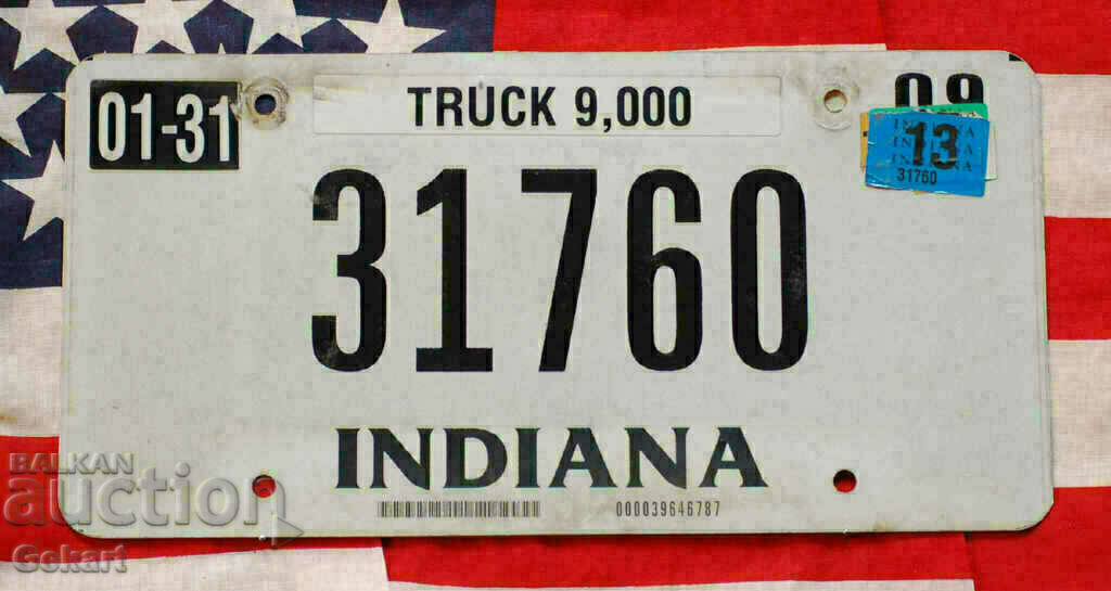 Американски регистрационен номер Табела INDIANA
