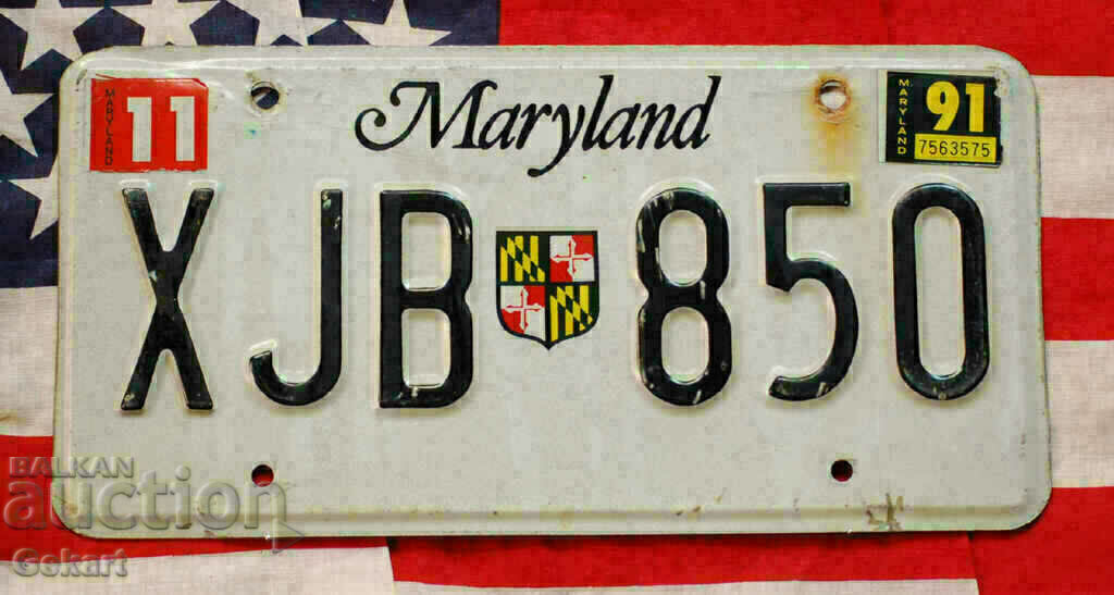 US license plate Plate MARYLAND