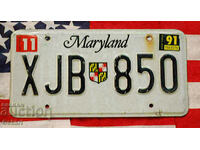 US license plate Plate MARYLAND