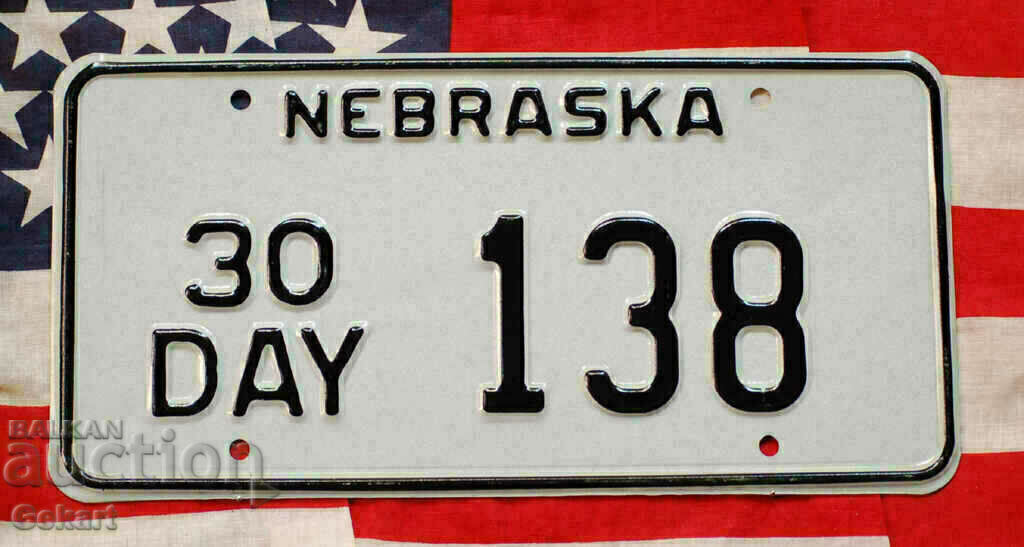 American license plate Plate NEBRASKA