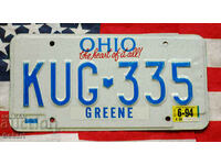 American License Plate Plate OHIO