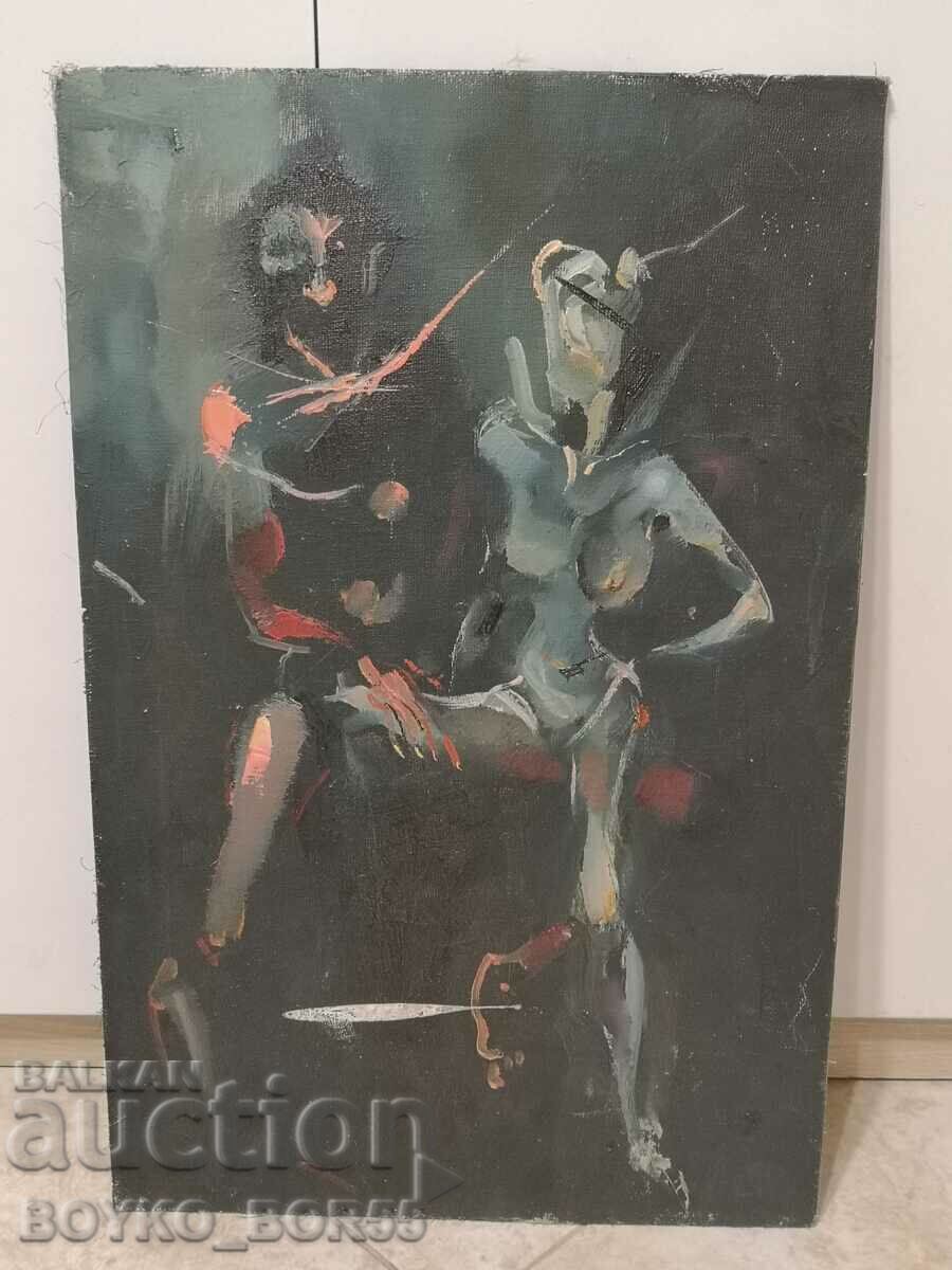 Antique Two-Sided Picture Painting m.b. Phaser 54/35 cm. with price 57.00 BGN | € 29.14 Antique Two-Sided Picture Painting m.b. Phaser 54/35 cm. with price 57.00 BGN | € 29.14