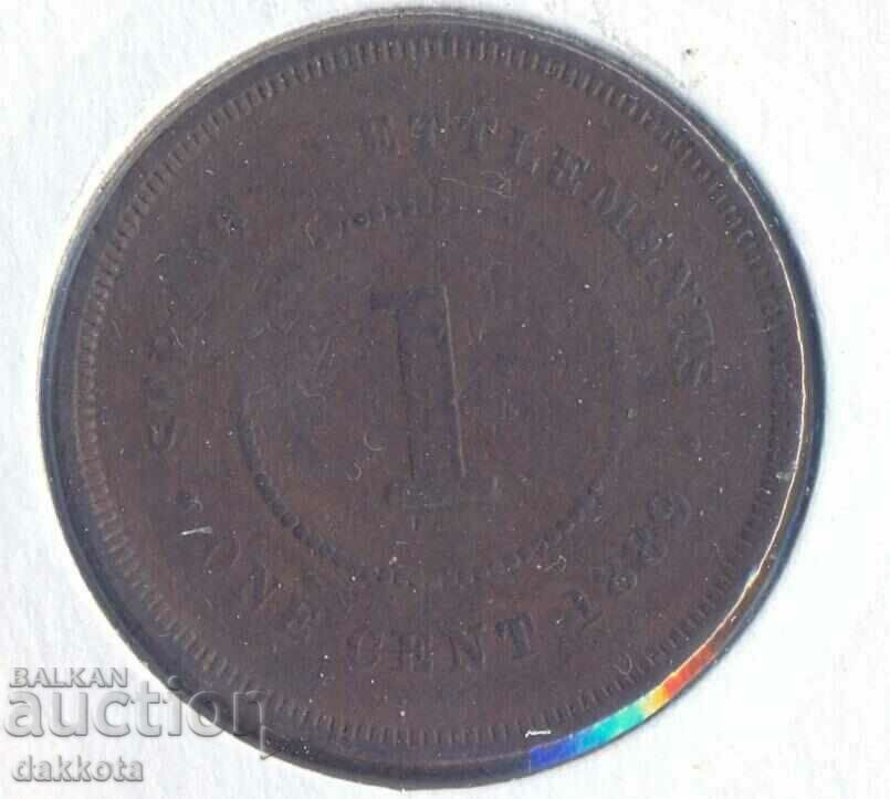 Straits Settlements 1 cent 1889