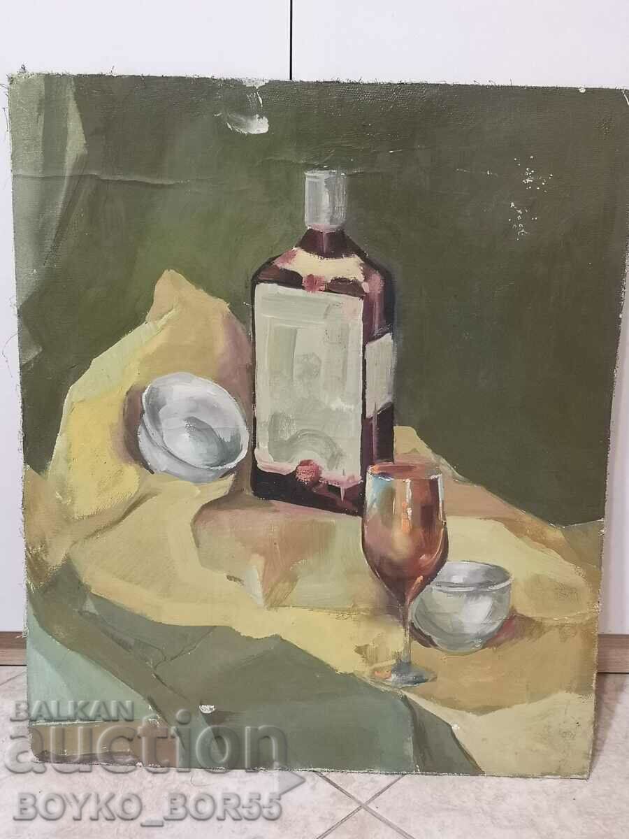 Antique Two-Sided Painting Still Life m.b. Phaser 54/46 cm.