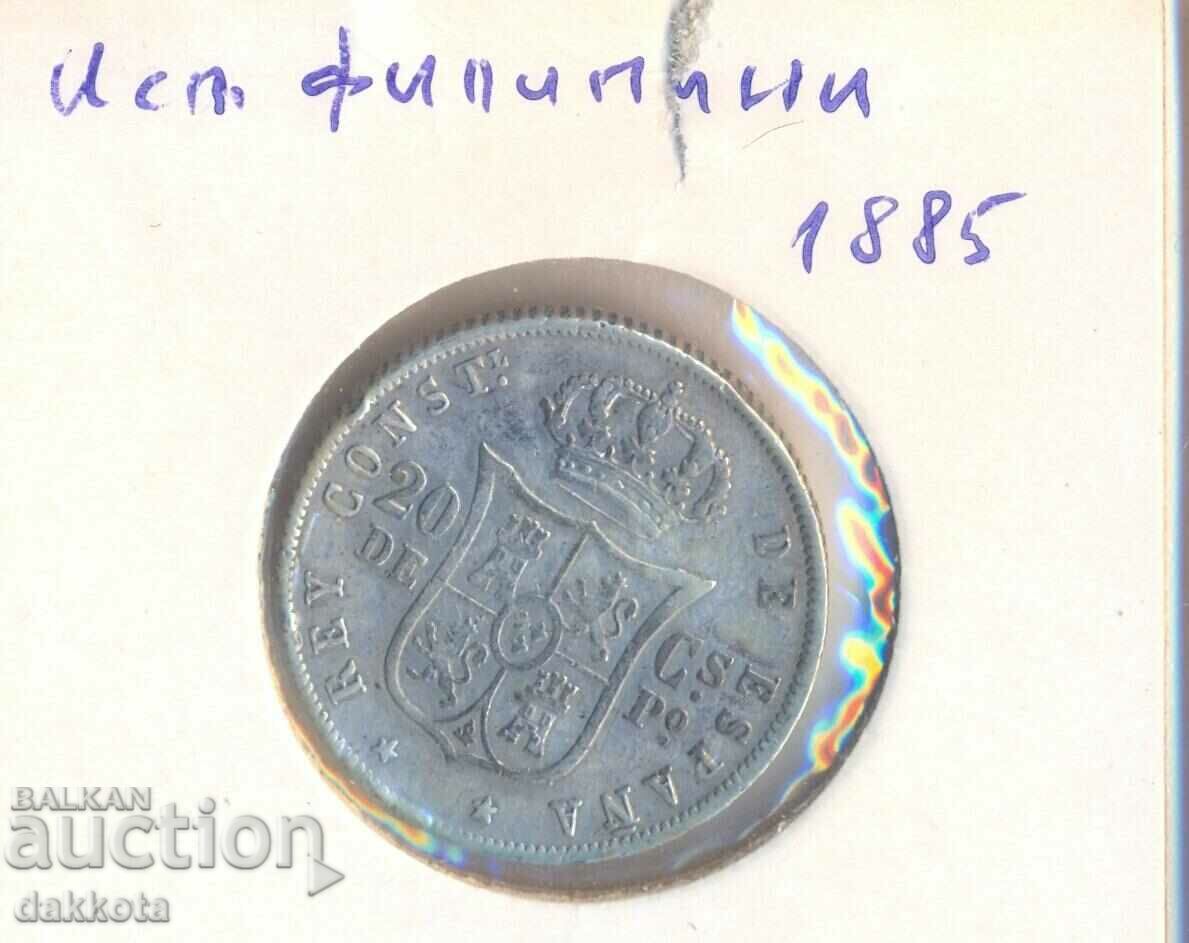 Filipine spaniole 20 de centi 1885 Filipine spaniole 20 de centi 1885
