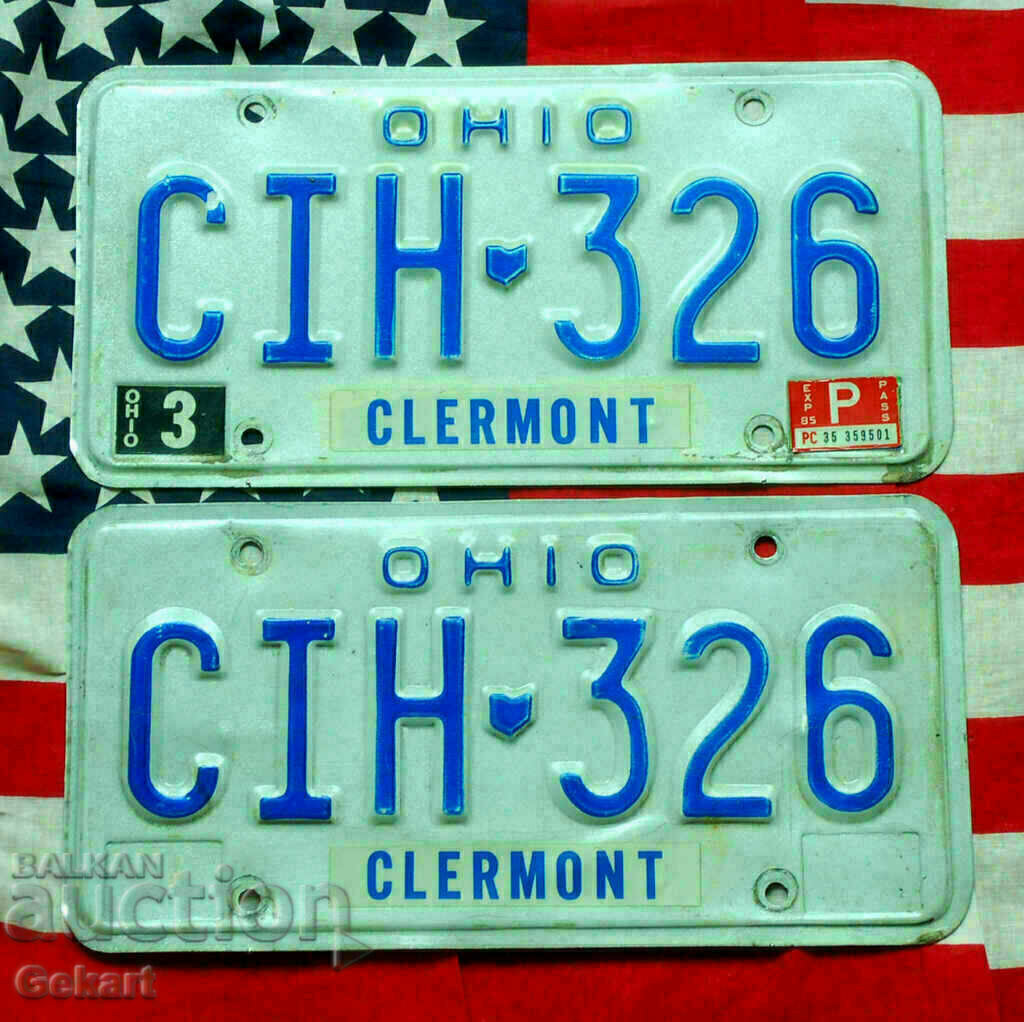 US License Plates Plates OHIO PAIR