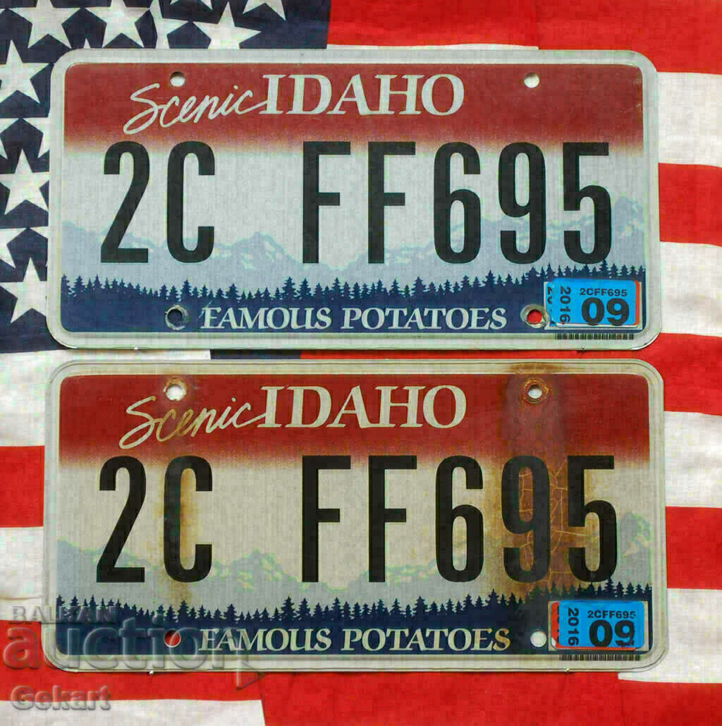 US License Plates Plates IDAHO PAIR