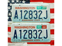 American License Plates Plates WASHINGTON PAIR