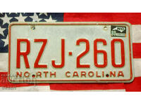 US License Plate Plate NORTH CAROLINA