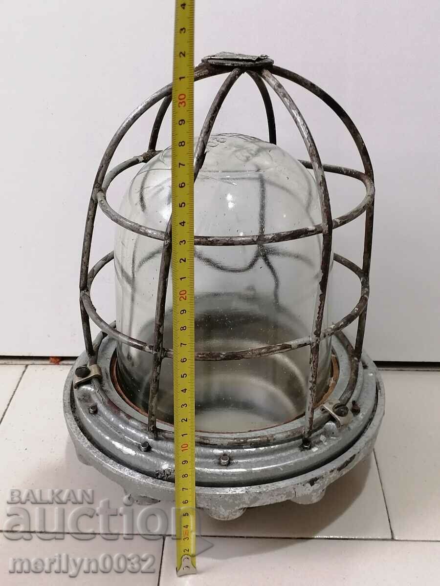 Old industrial anti-explosion lamp from underground mine NRB