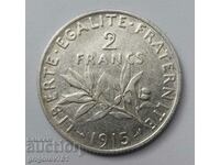 2 Φράγκα Ασήμι Γαλλία 1915 - Ασημένιο νόμισμα #56