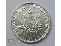 2 Φράγκα Ασήμι Γαλλία 1915 - Ασημένιο νόμισμα #58
