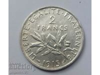 2 Francs Silver France 1915 - Silver Coin #62