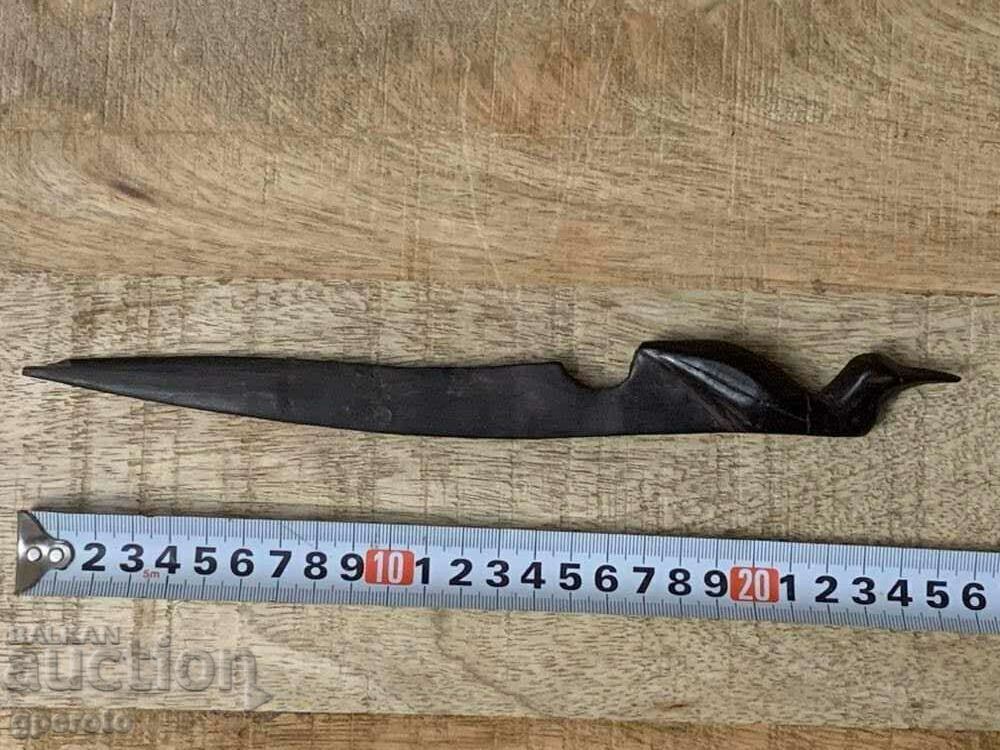 Стар африкански абаносов нож за писма-3