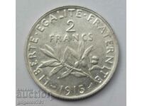 2 Φράγκα Ασήμι Γαλλία 1915 - Ασημένιο νόμισμα #63