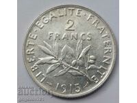 2 франка сребро Франция 1915 - сребърна монета #64