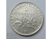 2 франка сребро Франция 1914 - сребърна монета #67