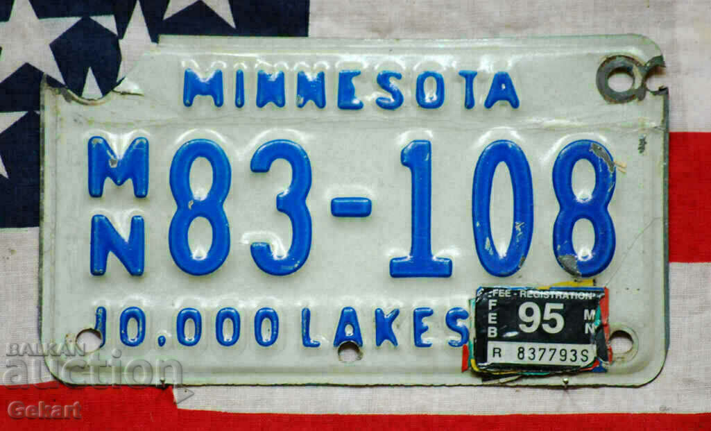 US Motorcycle License Plate MINNESO