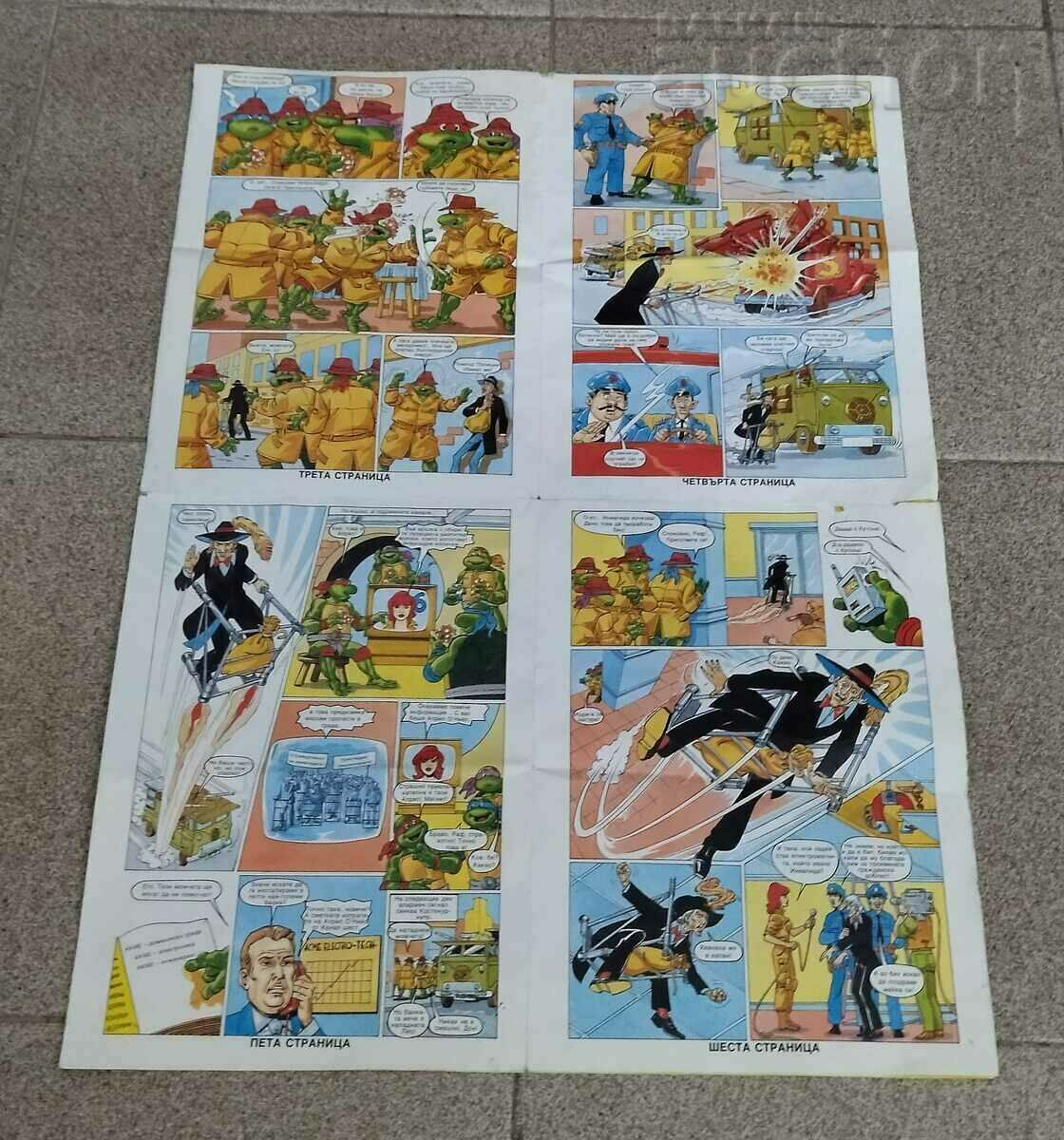 Auction THE NINJA TURTLES COMIC POSTER #2 MICHELANGELO 1992 Auction THE NINJA TURTLES COMIC POSTER #2 MICHELANGELO 1992