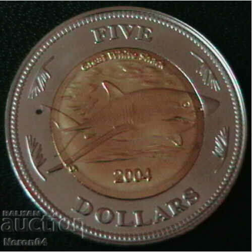 5 dollars 2004, Cocos Islands