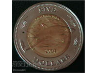 5 dollars 2004, Cocos Islands