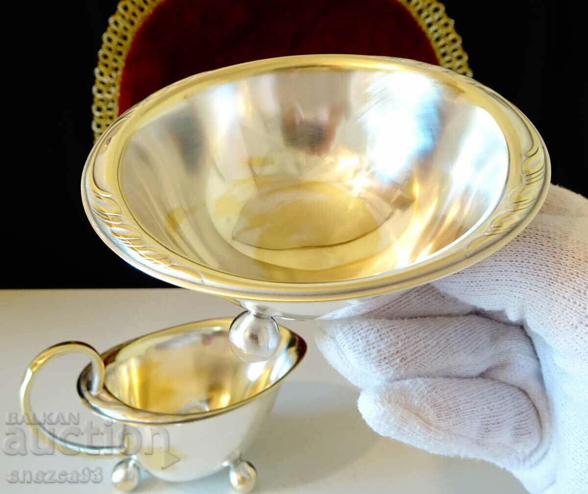 WMF silver-plated dish, mustard pot made of bronze, Baroque with price 19.00 BGN | € 9.71