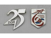 GDR 25 ANI DDR SIGNAL BADGE LOT 2 BUC