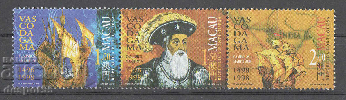1998. Macao. 500 de ani de la călătoria lui Vasco da Gama în India.