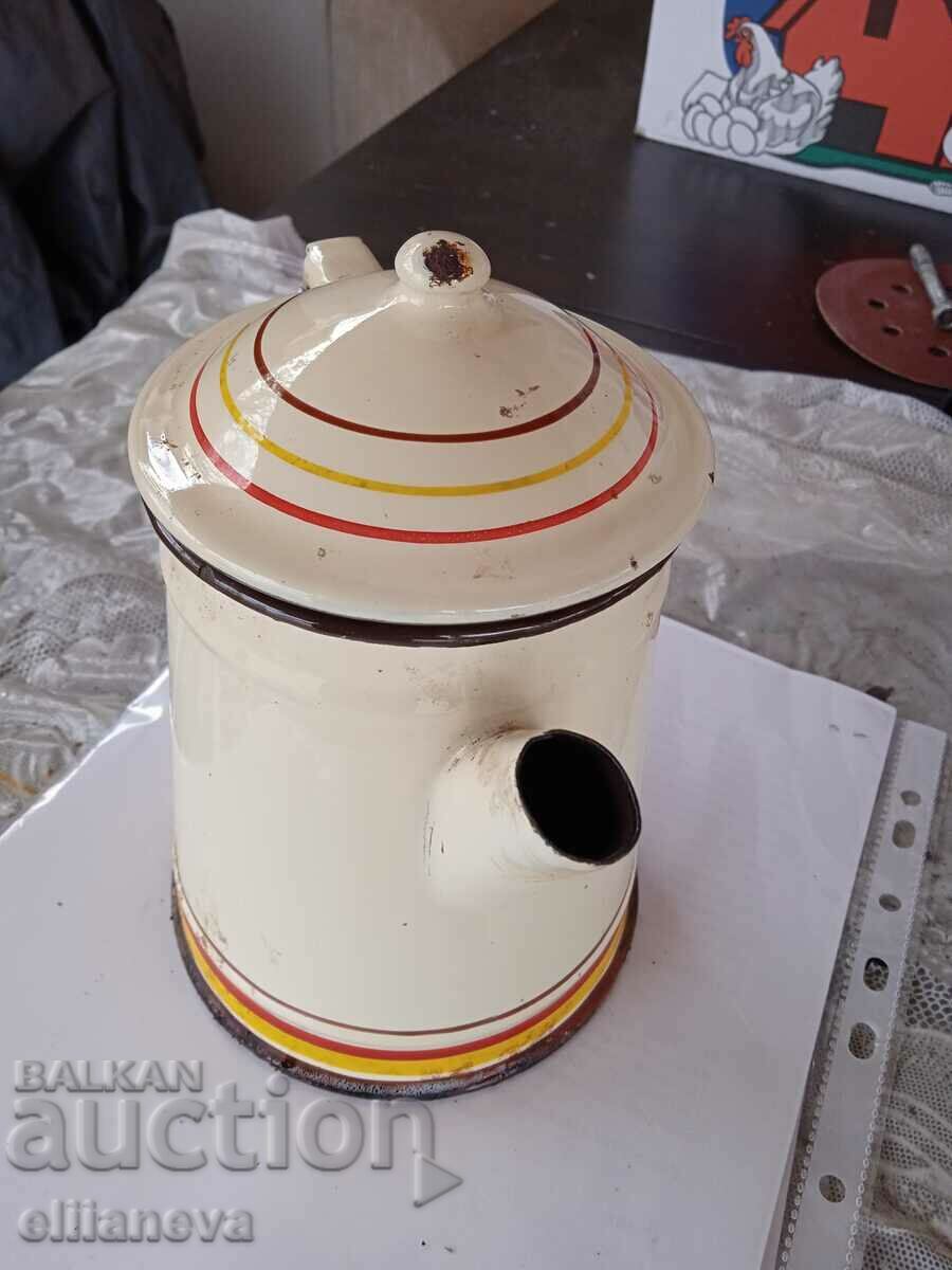 Enameled vintage teapot with price 25.00 BGN | € 12.78 Enameled vintage teapot with price 25.00 BGN | € 12.78