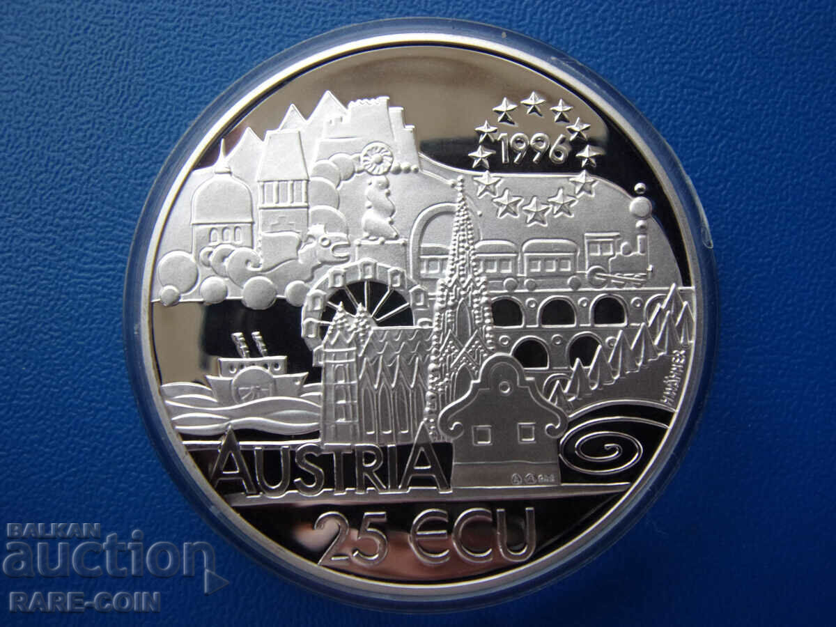 RS(49) Austria 25 ECU 1996 cu certificat PROOF UNC Rar cu preț € 51.13 | 100.00 BGN