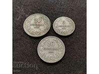 5, 10 and 20 cents 1906