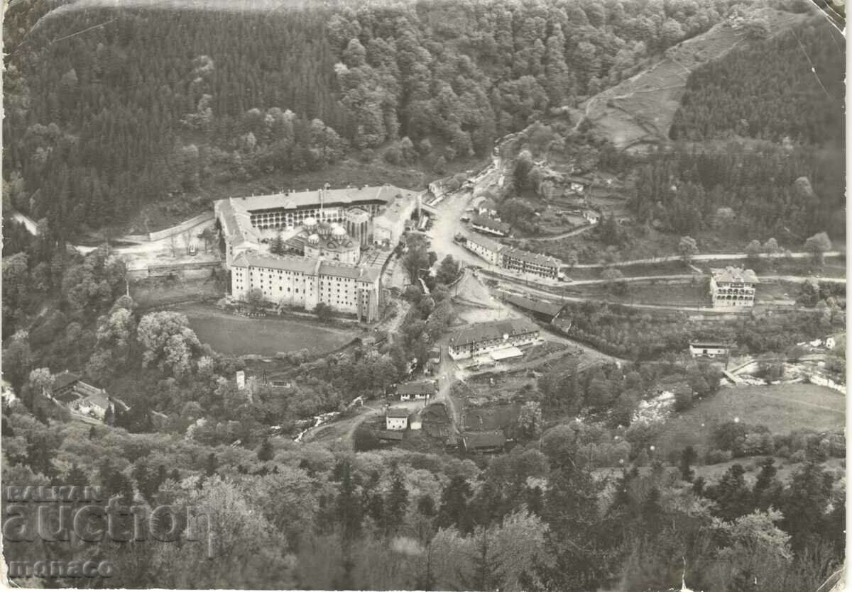 Стара картичка - Рилски манастир, Изглед от самолет А --1