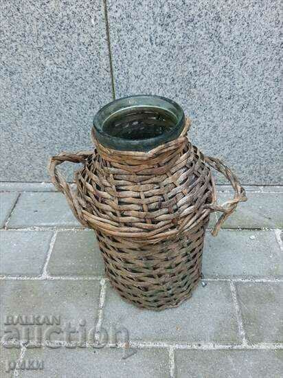 Old wicker jar