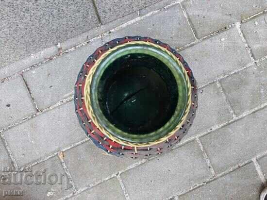 Auction Old wicker jar Auction Old wicker jar