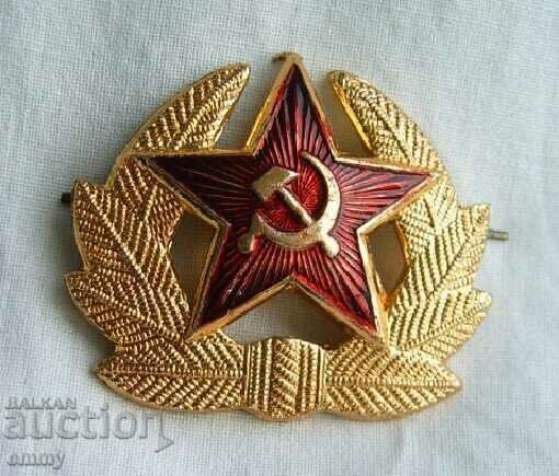 Стара военна кокарда СССР - петолъчка, сърп и чук