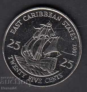 25 de cenți 2007 East Caraibe