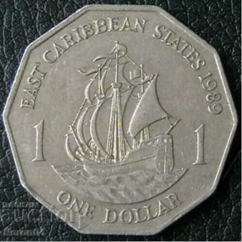 1 δολάριο ΗΠΑ 1989, κράτη της Ανατολικής Καραϊβικής