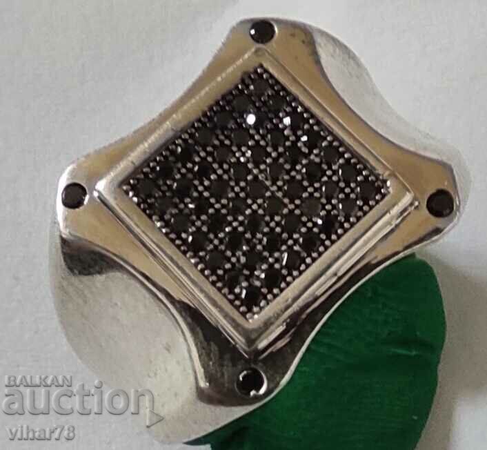 Delivery of WOMEN'S SILVER RING WITH FORGED ONYS Delivery of WOMEN'S SILVER RING WITH FORGED ONYS